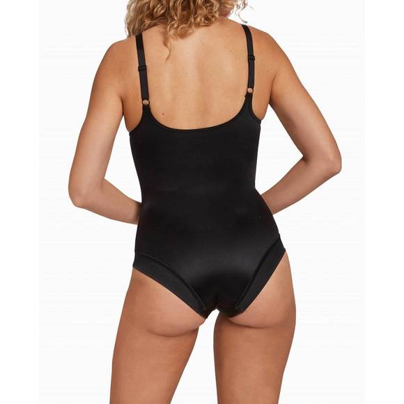 NEW NICOLE MILLER shiny micro shaping underwire bodysuit in black - Picture 2 of 4